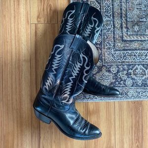 Vintage Nocona Black Cowboy Boots